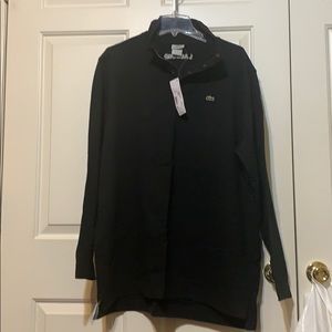 Lacoste half zip/snap Black size 8 XXL 100% cotton